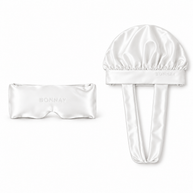 Zijde bonnet en droommasker wit